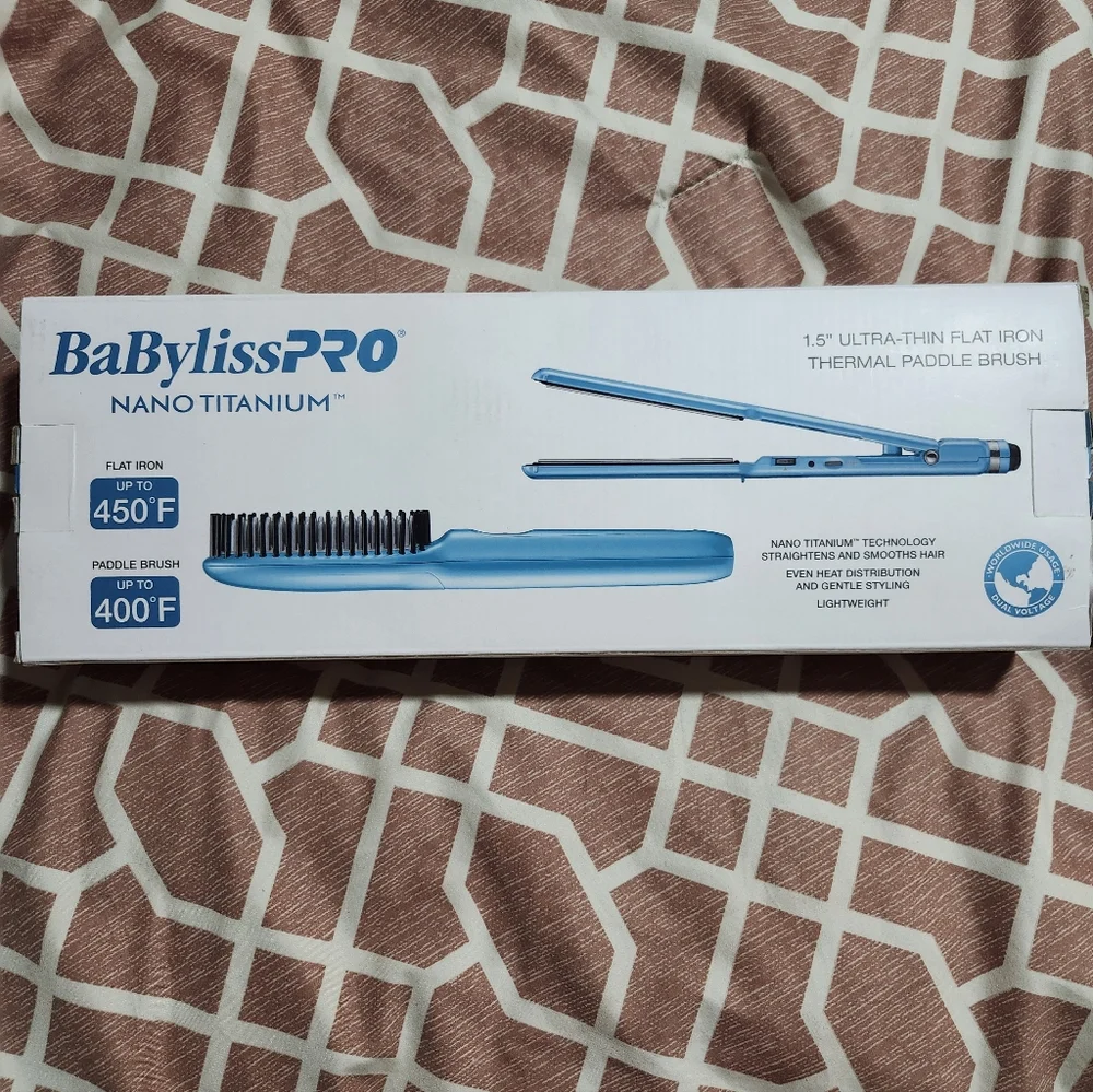 BaByliss Pro Nano Titanium Flat Iron Set